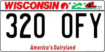 WI license plate 320OFY
