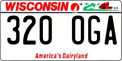 WI license plate 320OGA