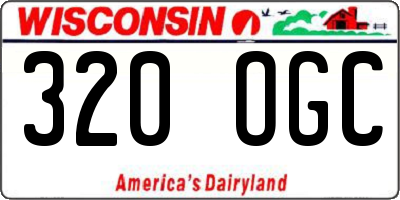 WI license plate 320OGC