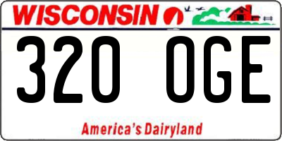 WI license plate 320OGE