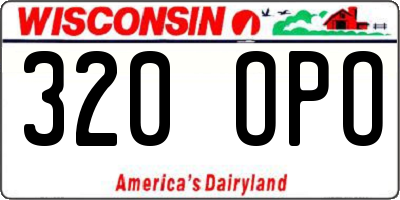 WI license plate 320OPO
