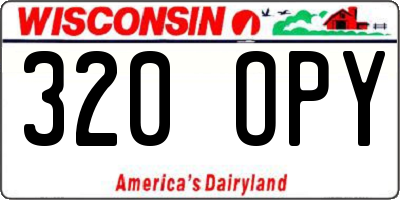 WI license plate 320OPY