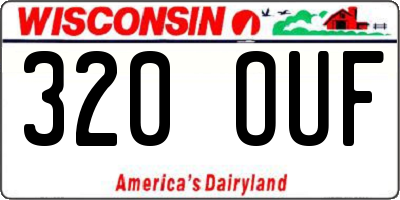 WI license plate 320OUF