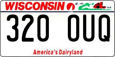 WI license plate 320OUQ