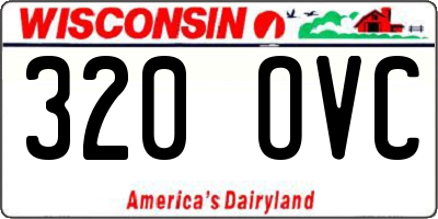 WI license plate 320OVC