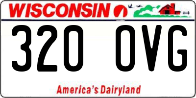 WI license plate 320OVG