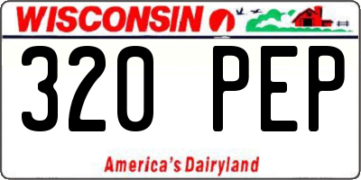 WI license plate 320PEP