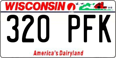 WI license plate 320PFK