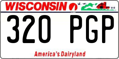 WI license plate 320PGP