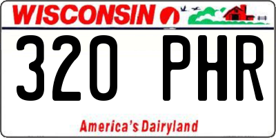 WI license plate 320PHR