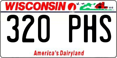 WI license plate 320PHS