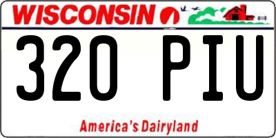 WI license plate 320PIU