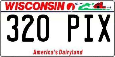 WI license plate 320PIX