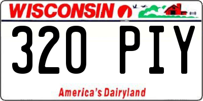 WI license plate 320PIY