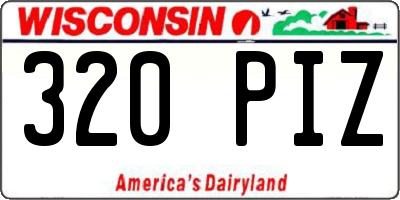 WI license plate 320PIZ