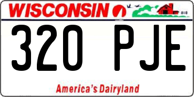 WI license plate 320PJE