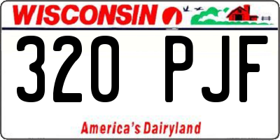 WI license plate 320PJF