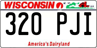 WI license plate 320PJI