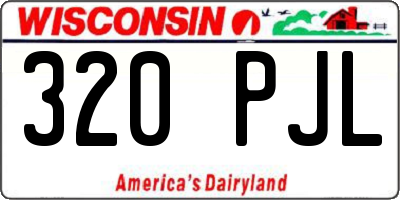 WI license plate 320PJL