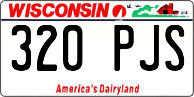 WI license plate 320PJS