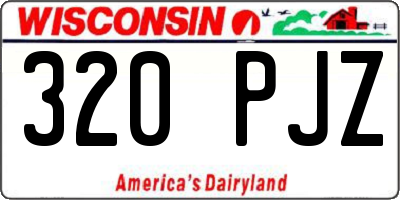 WI license plate 320PJZ