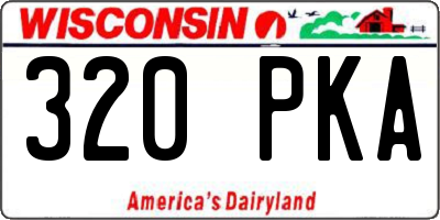 WI license plate 320PKA