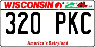 WI license plate 320PKC