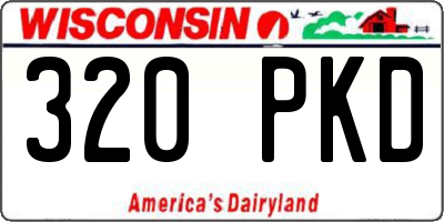 WI license plate 320PKD