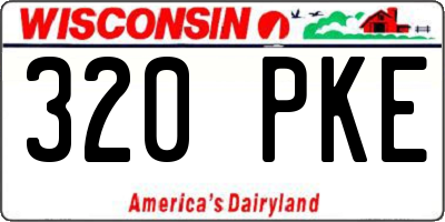 WI license plate 320PKE