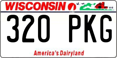 WI license plate 320PKG
