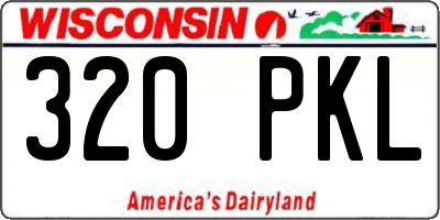 WI license plate 320PKL