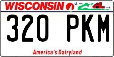 WI license plate 320PKM