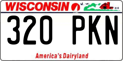 WI license plate 320PKN