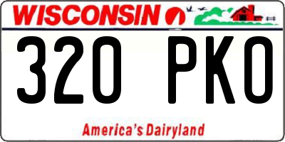 WI license plate 320PKO