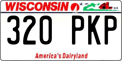 WI license plate 320PKP