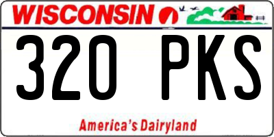 WI license plate 320PKS