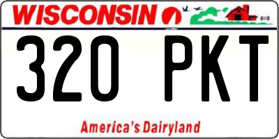 WI license plate 320PKT