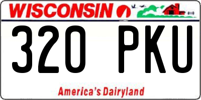 WI license plate 320PKU