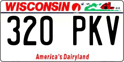 WI license plate 320PKV