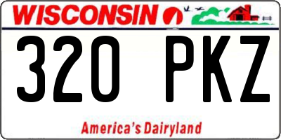 WI license plate 320PKZ