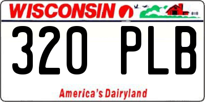 WI license plate 320PLB