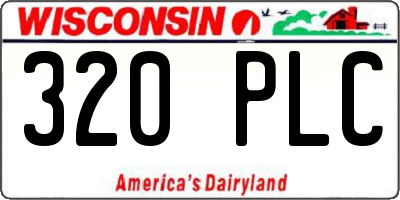 WI license plate 320PLC