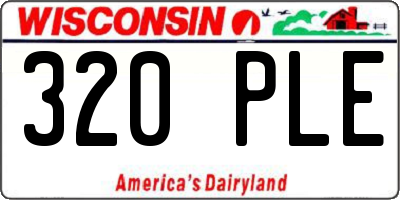 WI license plate 320PLE