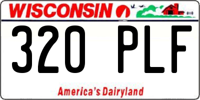 WI license plate 320PLF