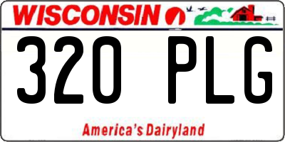 WI license plate 320PLG