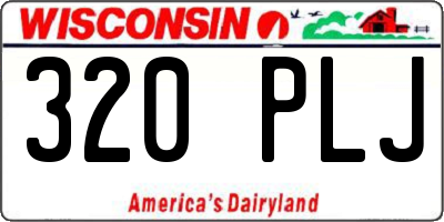 WI license plate 320PLJ
