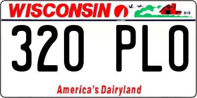 WI license plate 320PLO