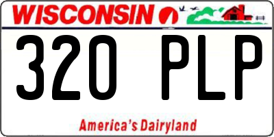 WI license plate 320PLP