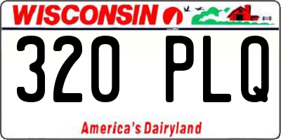 WI license plate 320PLQ