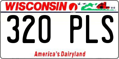 WI license plate 320PLS